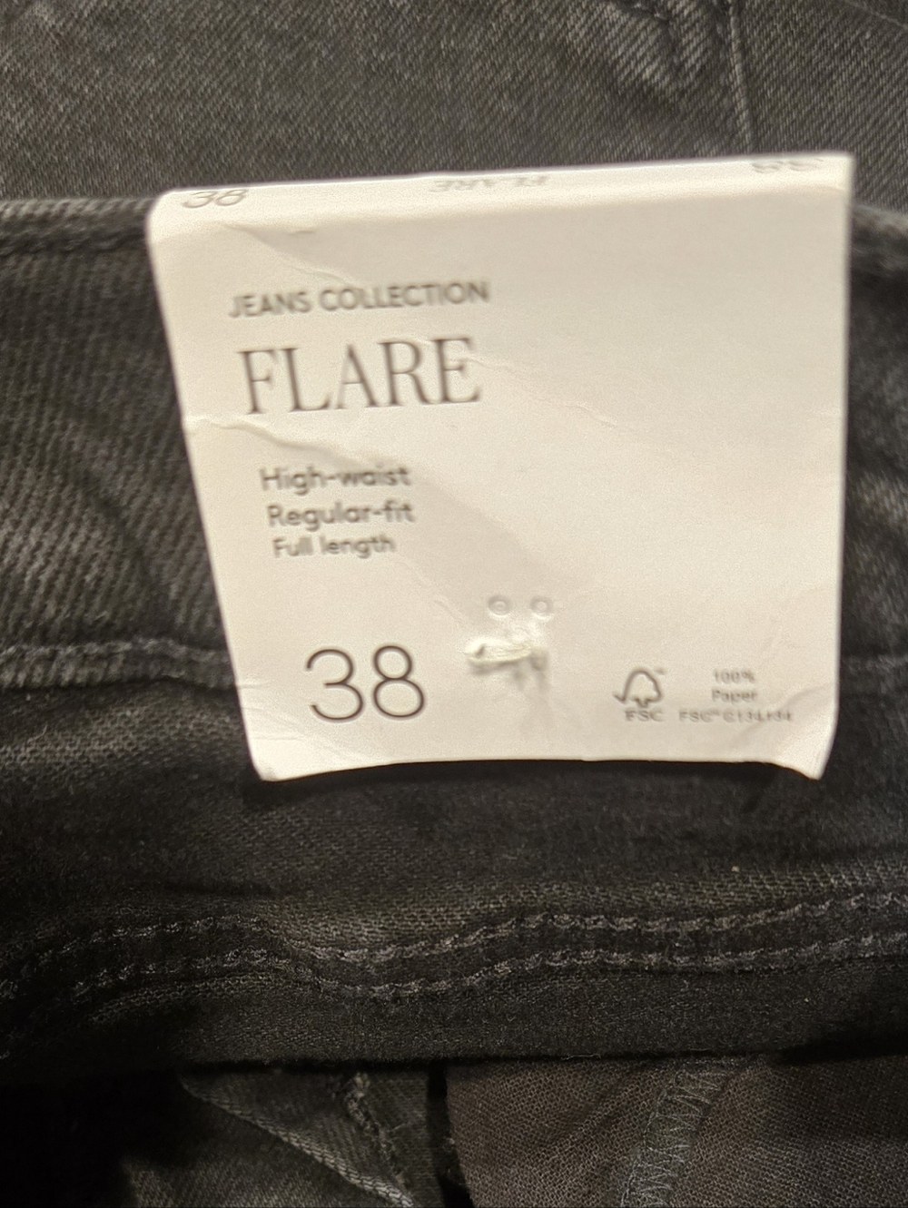 MWT MNG Jeans Collections Flare Color Black Size 38 - Picture 13 of 14